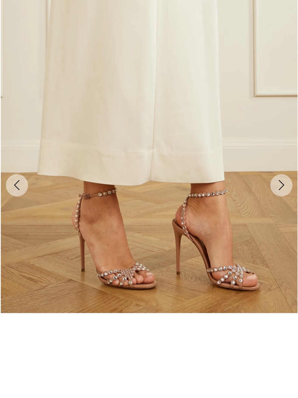 Aquazzura Brown Crystal-Strap Heeled Sandals - Picture 3 of 7